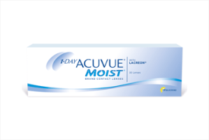 Pack of 30 1-DAY ACUVUE® MOIST Contact Lenses with LACREON Technology and UV blocking